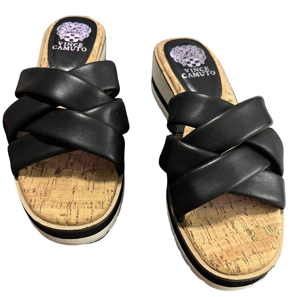 Sandals - Vince Camuto Vivistie Wedge Sandal - black SB7–7